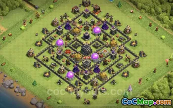 Best Farming Base TH9 - Anti 3 Stars Hybrid Layout #24682