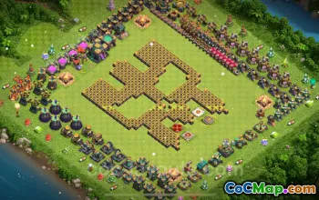 Best Funny TH14 Troll Bases with Links - Clash of Clans Art #21501