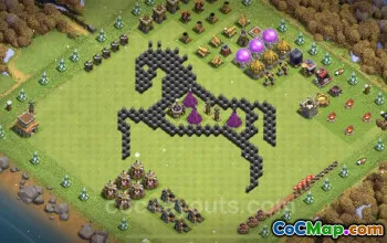 Best Funny TH8 Troll Base Link - Clash of Clans Art #24399