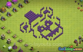 Best Funny Troll Base TH7 for Clash of Clans 2025 #23966