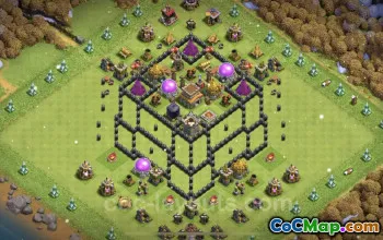 Best Funny Troll Base TH8 - Clash of Clans Art Copy #24490