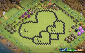 Best Funny Troll Base TH8 - Clash of Clans Art Copy #24585