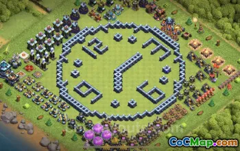 Best Funny Troll Bases for TH13 - Clash of Clans Art #21322