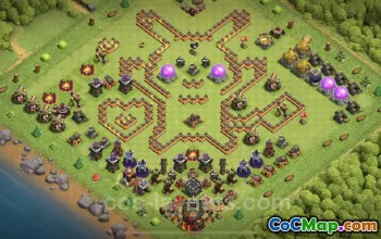 Best Funny Troll TH10 Base with Link - Clash of Clans Art #19747