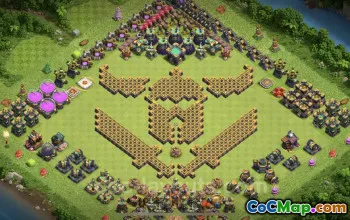 Best Funny Troll TH14 Base with Link - Clash of Clans Art #21516