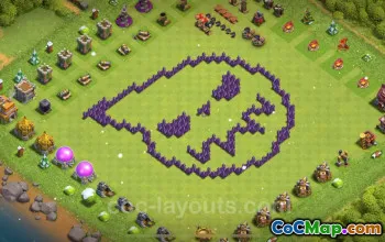 部落冲突 2024 最佳搞笑巨魔 TH7 基地 #18749