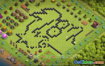 Best Funny Troll TH8 Base 2025 - Clash of Clans Art #24594