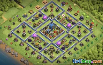 Best Hybrid Anti 2-Star TH12 Base - Clash of Clans #25610