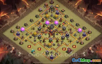 Best Hybrid TH10 War Base 2025 - Max Levels & Link #19730