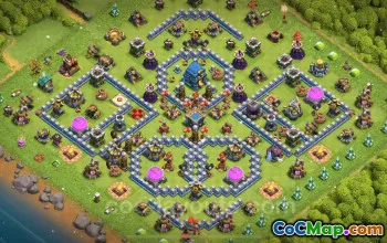 Best Hybrid TH12 Base Copy: Anti-Everything Defense #20665