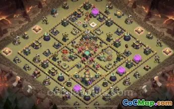Best Hybrid TH14 War Base - Anti 3 Stars with Link #26085