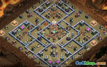 Best Hybrid TH14 War Base with Link - Clash of Clans #26096