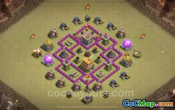 Căn cứ chiến tranh TH6 cấp tối đa tốt nhất: Anti-Air & Link to Copy #18450