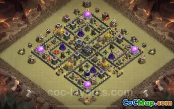 Best Max Levels TH9 War Base - Anti Everything, Hybrid #24831