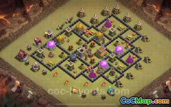 Best Max Levels War Base TH8 - Hybrid & Link (2025) #26637