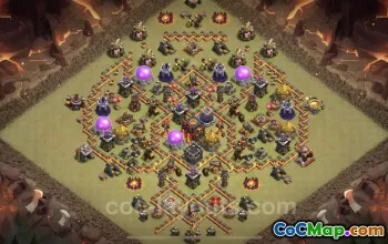 Best TH10 Anti 2 Star Hybrid War Base with Link #24944
