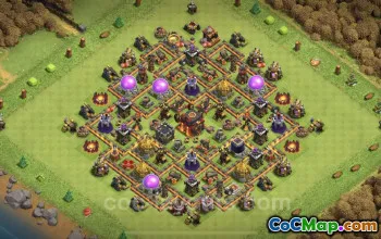 Best TH10 Anti 3 Stars Base - Hybrid Defense & Link #25095