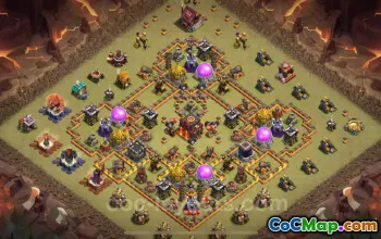 Best TH10 Anti 3 Stars War Base with Link | Hybrid 2025 #48759