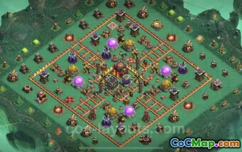 Best TH10 Base Copy: Hybrid Anti-Everything Design #25159