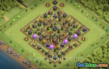 Best TH10 Base Copy - Hybrid Anti Everything Layout #25106