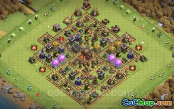 Best TH10 Farming Base - Anti Everything Design for COC #24900