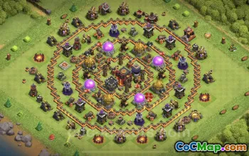 Best TH10 Farming Base Design - Anti Everything Hybrid #24990