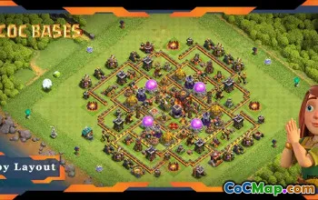 Best TH10 Farming Base: Hybrid Anti-Everything Layout #19298