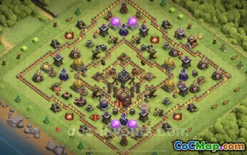 Best TH10 Hybrid Base - Anti Everything with Link - COC #19861