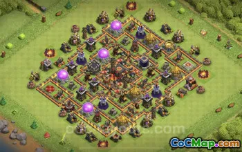 Best TH10 Hybrid Base: Anti-Everything with Link for COC #19972