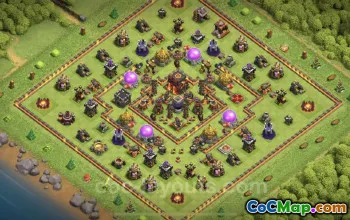 Best TH10 Hybrid Base for Trophy Defense - Clash of Clans #25187