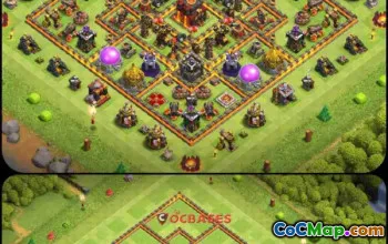 Best TH10 Hybrid Base - Symmetric Design for Clash of Clans #23350