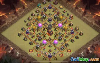 Best TH10 War Base 2025: Anti Air/Dragon Hybrid Copy #19723