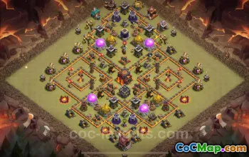 Best TH10 War Base 2025 - Anti Air, Hybrid Defense Link #19724