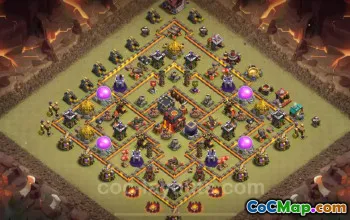 Best TH10 War Base 2025: Anti Everything, Hybrid Link #19645