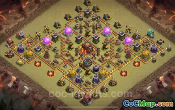 Best TH10 War Base 2025: Anti Everything & Hybrid Link #19728