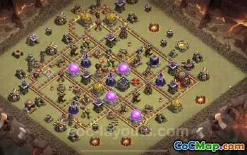 Best TH10 War Base: Anti 3 Stars & Dragon Defense #19792