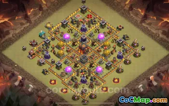 Best TH10 War Base Link 2024 - Max Levels & Hybrid Defense #20012