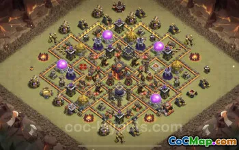 Best TH10 War Base Link - Anti 3 Stars Hybrid CWL Base #24945