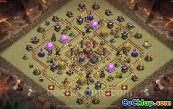 Best TH10 War Base Link - Anti 3 Stars Hybrid Design #25150