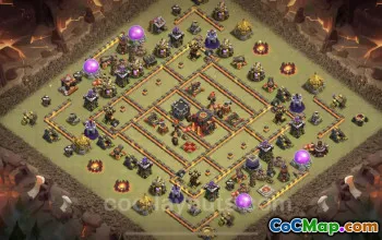Best TH10 War Base with Link - Anti Everything Defense #25116
