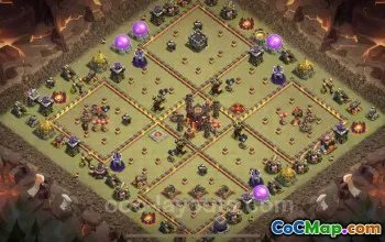 Best TH10 War Base with Link - Anti Everything for COC #19892