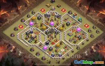 Best TH11 Anti 2 Stars War Base 2024 - Hybrid Link #20269