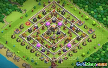 Best TH11 Anti 3 Stars Base with Link | Hybrid Defense 2025 #52321