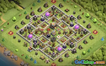 Best TH11 Anti 3 Stars Hybrid Base Link | Clash of Clans #20421