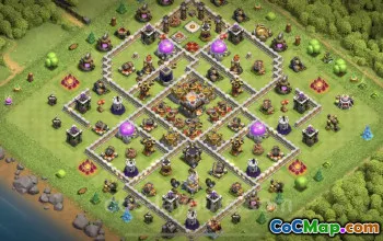 Best TH11 Base Copy: Hybrid Anti-Everything Link for COC #25345