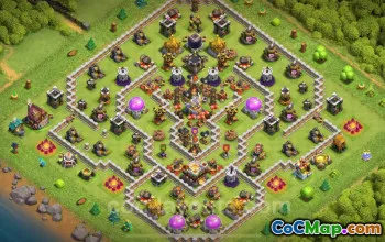 Best TH11 Base Link 2025 - Hybrid Anti Everything Layout #26777
