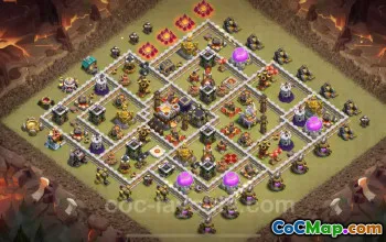 Pangkalan Perang TH11 Terbaik 2024: Desain Anti Udara & Naga Elektro #17705