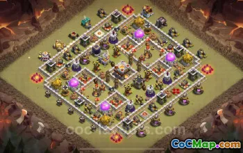 Best TH11 War Base 2024: Anti-Air Hybrid with Link #20437