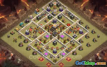 Cea mai bună bază de război TH11 2024: Anti-Everything, Hybrid Link #17701