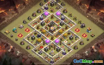 Best TH11 War Base 2024 - Anti Everything Hybrid Link #20456